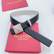 VALENTINO | Double-sided top layer cowhide belt 4cm black - 6