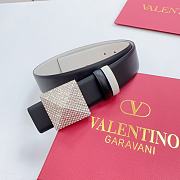 VALENTINO | Double-sided top layer cowhide belt 4cm black - 4