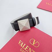 VALENTINO | Double-sided top layer cowhide belt 4cm black - 3