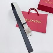 VALENTINO | Double-sided top layer cowhide belt 4cm white - 1