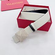 VALENTINO | Double-sided top layer cowhide belt 4cm white - 3