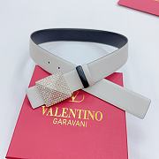 VALENTINO | Double-sided top layer cowhide belt 4cm white - 4