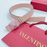 VALENTINO | Double-sided top layer cowhide belt 4cm nude - 3