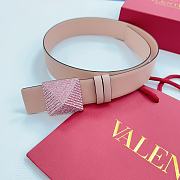 VALENTINO | Double-sided top layer cowhide belt 4cm nude - 2