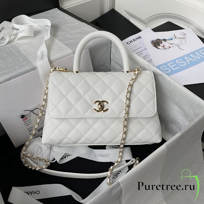 CHANEL | 21 Coco Handle Mini Size In White - 1