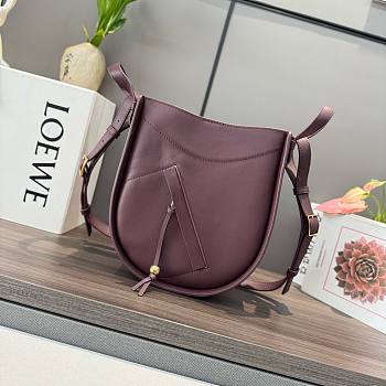 LOEWE | Slice bag in shiny calfskin dark burgundy