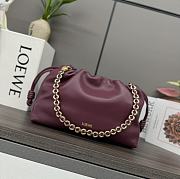 LOEWE | Flamenco Medium Drawstring Shoulder Bag Dark Burgundy - 1