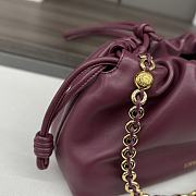 LOEWE | Flamenco Medium Drawstring Shoulder Bag Dark Burgundy - 6