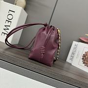 LOEWE | Flamenco Medium Drawstring Shoulder Bag Dark Burgundy - 5