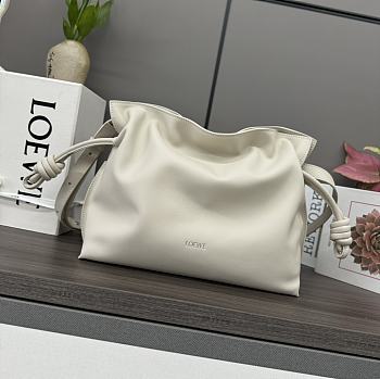 LOEWE | Medium Flamenco clutch in nappa calfskin white