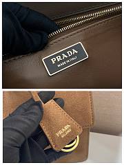 PRADA | Medium suede shoulder bag gold hardware cocoa brown - 2