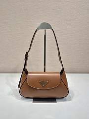 PRADA | Cleo Logo Plaque Shoulder Bag In Brown  - 1