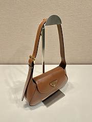 PRADA | Cleo Logo Plaque Shoulder Bag In Brown  - 5