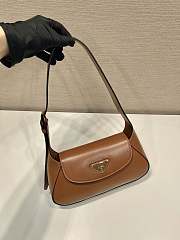 PRADA | Cleo Logo Plaque Shoulder Bag In Brown  - 2