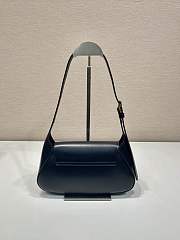 PRADA | Cleo Logo Plaque Shoulder Bag In Dark Blue - 4