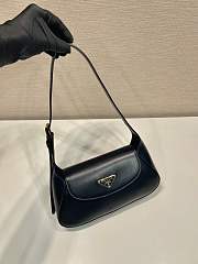 PRADA | Cleo Logo Plaque Shoulder Bag In Dark Blue - 3