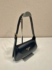 PRADA | Cleo Logo Plaque Shoulder Bag In Dark Blue - 2