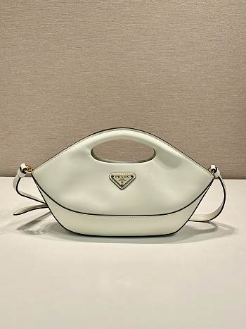 PRADA | Triangle-logo leather tote bag white