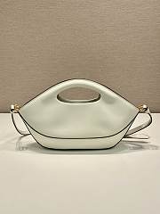 PRADA | Triangle-logo leather tote bag white - 4