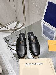 LOUIS VUITTON | Capri Open Black Loafers Lambskin - 3