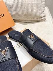 LOUIS VUITTON | Capri Open Denim Loafers - 4