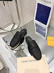 LOUIS VUITTON | Capri Open Black Loafers Calfskin - 6