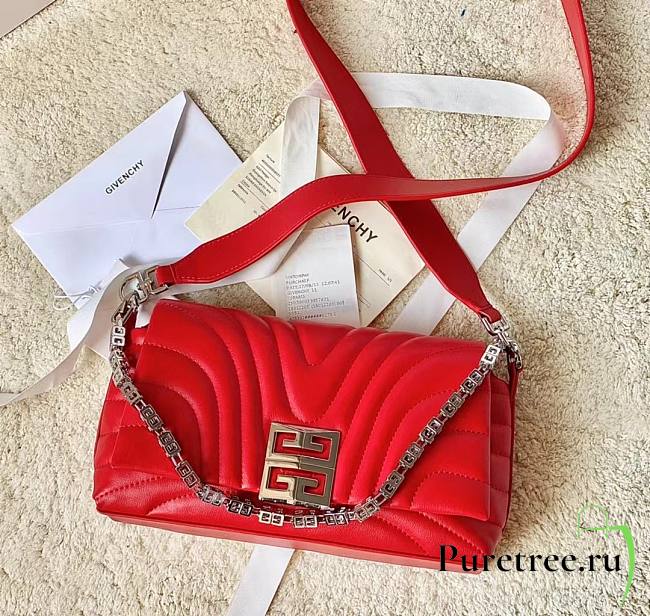 GIVENCHY | Small 4G Liquid bag in quilted leather red - 1