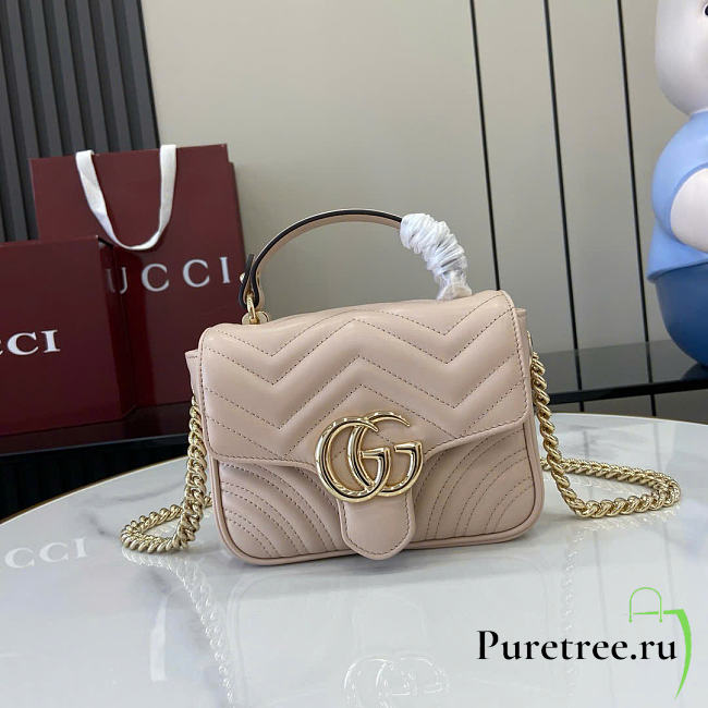 Gucci GG Marmont mini shoulder bag pink size 18*13.5*8cm - 1