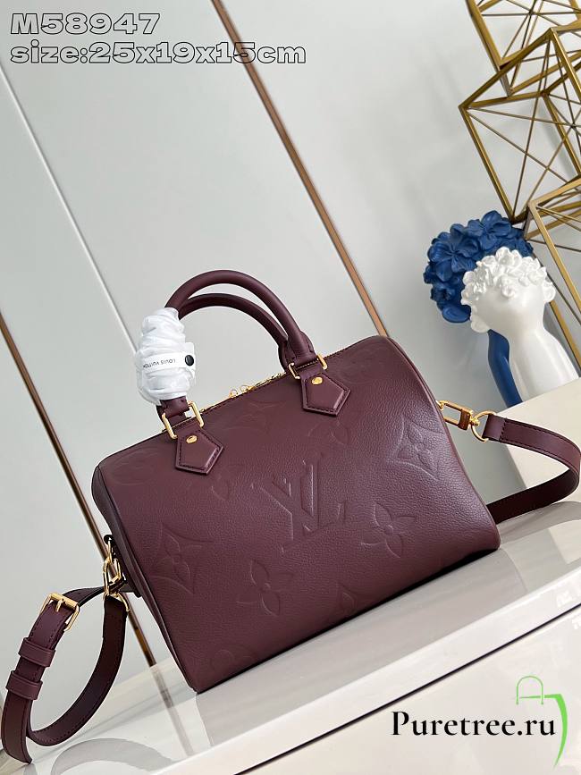 LOUIS VUITTON | Speedy Bandoulière 25 In Burgundy M58947 - 1