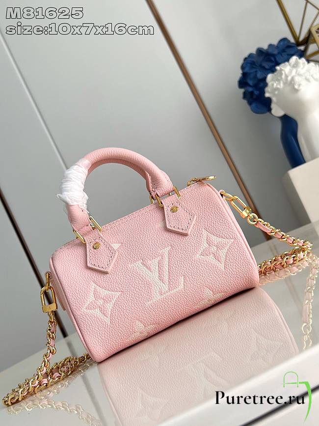 LOUIS VUITTON | Nano Speedy Monogram Empreinte In Pink  - 1