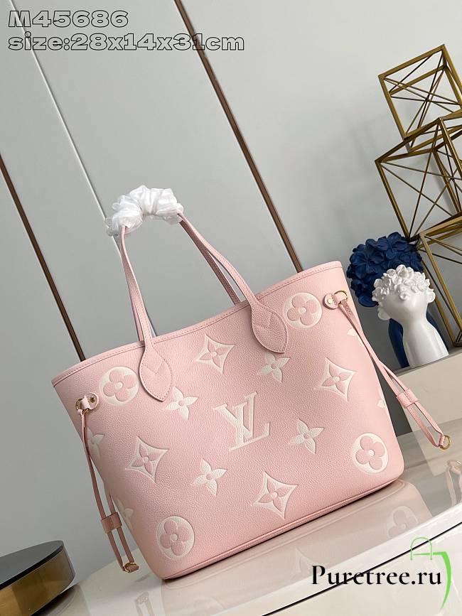 LOUIS VUITTON | Neverfull LV Milky Way Monogram Empreinte In Pink  - 1