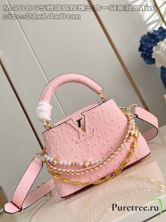 LOUIS VUITTON | Capucines mini Trilogy Taurillon In Pink - 1