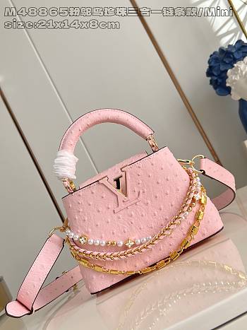 LOUIS VUITTON | Capucines mini Trilogy Taurillon In Pink