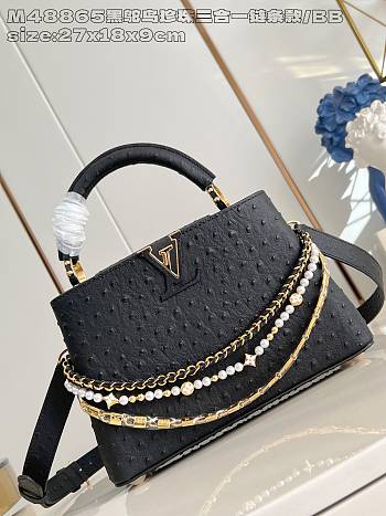 LOUIS VUITTON | Capucines BB Trilogy Taurillon In Black