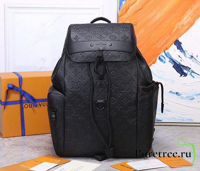 LOUIS VUITTON | Discovery Monogram Shadow Leather Backpack Black - 1