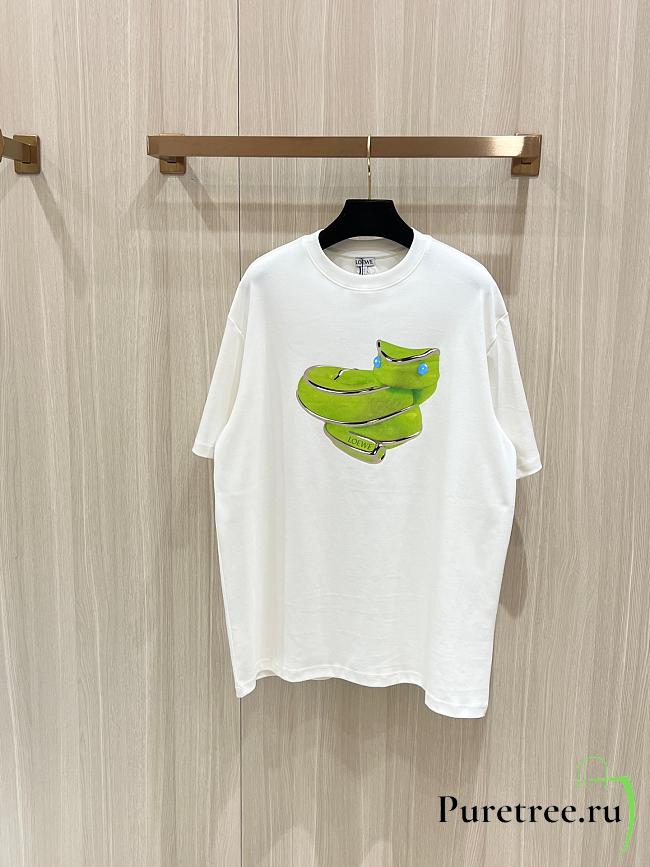 LOEWE | Jelly Green Snake Short Sleeves T-Shirt In White - 1