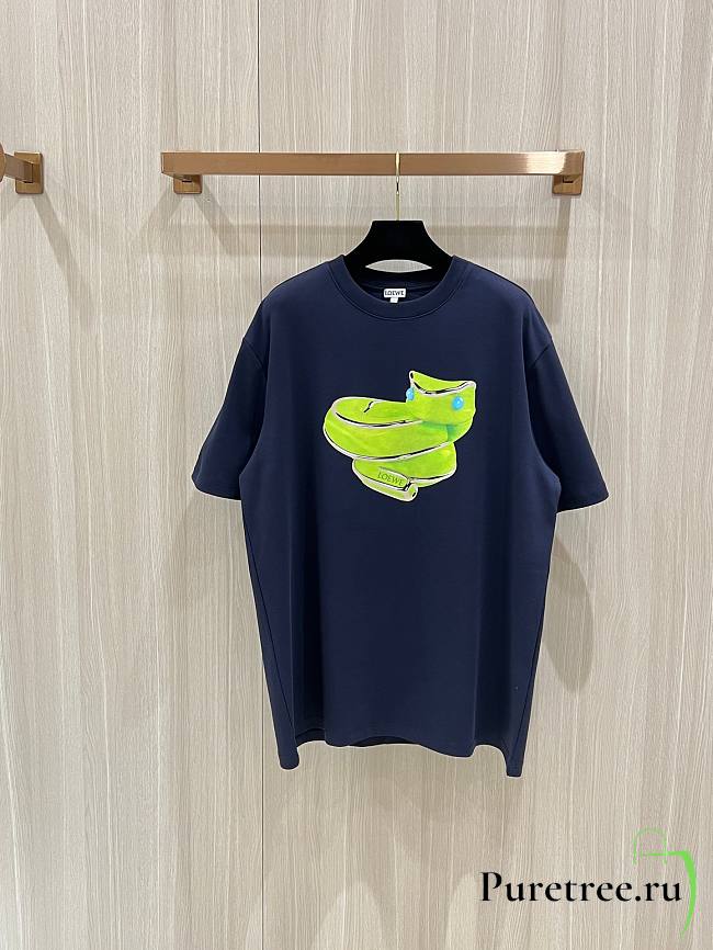 LOEWE | Jelly Green Snake Short Sleeves T-Shirt In Black - 1