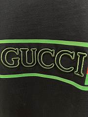 GUCCI | Ribbon flag print short sleeves t-shirt dark blue - 3