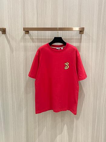 BURBERRY | Short Sleeves with Snake Embroidery T-Shirt In Red