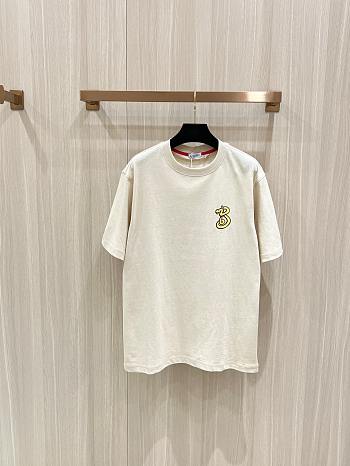 BURBERRY | Short Sleeves with Snake Embroidery T-Shirt In White