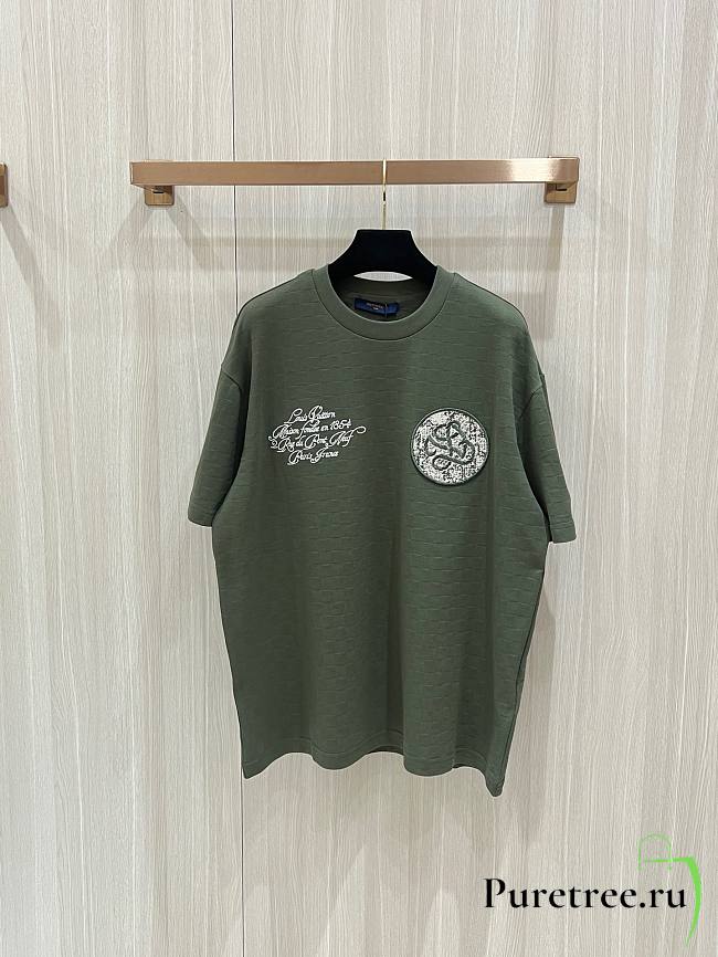 LOUIS VUITTON | DAMIER pique checkerboard short sleeves green - 1