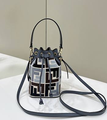 FENDI | Mon Tresor Minibag in velluto FF jacquard azzurro