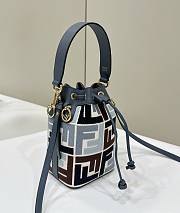 FENDI | Mon Tresor Minibag in velluto FF jacquard azzurro - 4