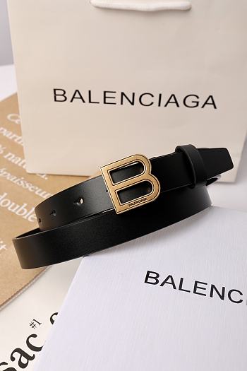 BALENCIAGA | Logo Leather Belt In Black 2.5 cm