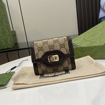 GUCCI | Luce continental wallet in beige and ebony canvas