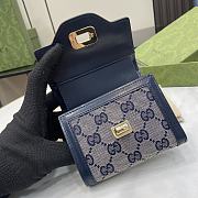 GUCCI | Luce continental wallet in blue and ebony canvas - 6