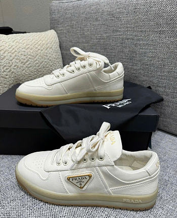 PRADA | Downtown ivory leather trainer white