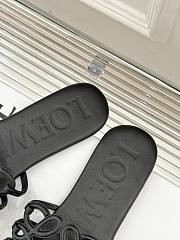 LOEWE | Petal Anagram slide in soft calfskin in black - 6