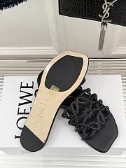 LOEWE | Petal Anagram slide in soft calfskin in black - 5