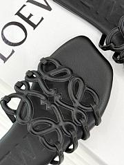 LOEWE | Petal Anagram slide in soft calfskin in black - 3